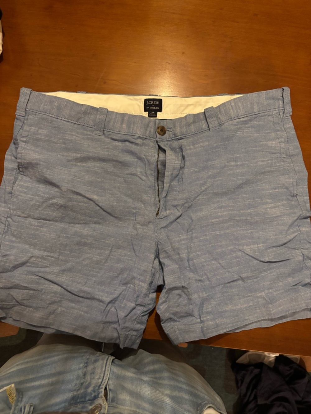 J. Crew Sky Blue Linen-Blend Shorts